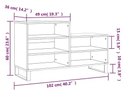 Zapatero blanco 102x36x60 cm Madera contrachapada