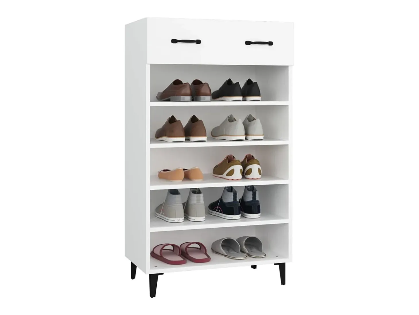 Zapatero blanco 60x35x105 cm Madera contrachapada