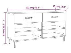 Zapatero blanco 102x35x55 cm Madera contrachapada