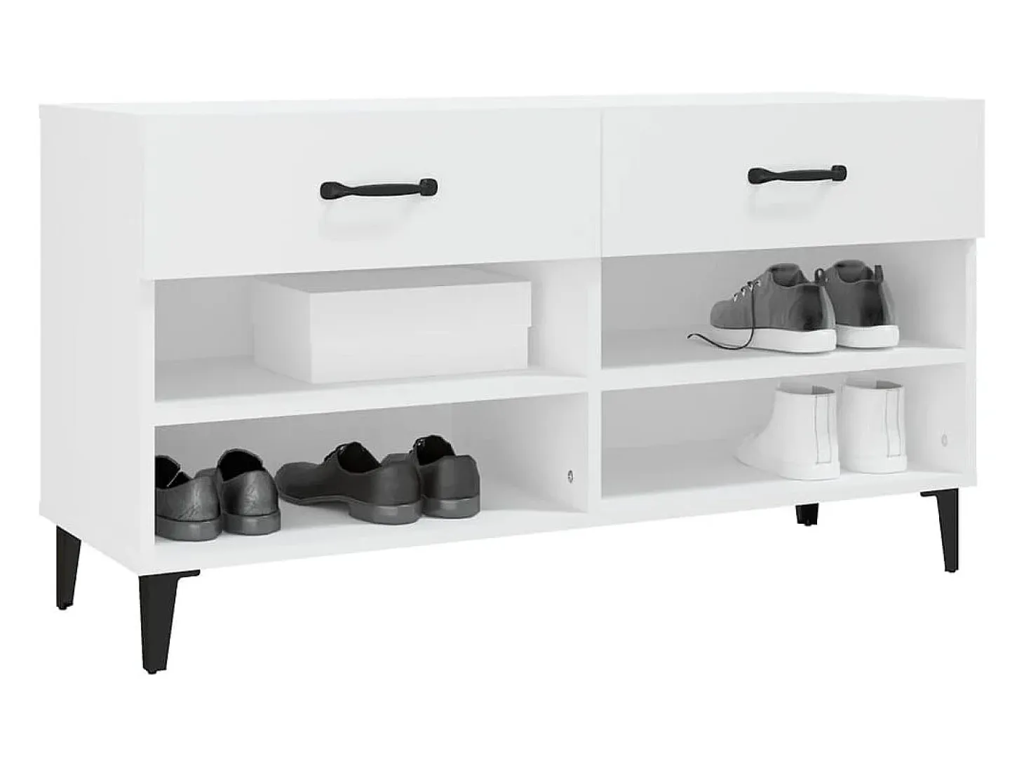 Zapatero blanco 102x35x55 cm Madera contrachapada