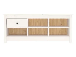 Zapatero blanco 110x38x45,5 cm Madera maciza de pino