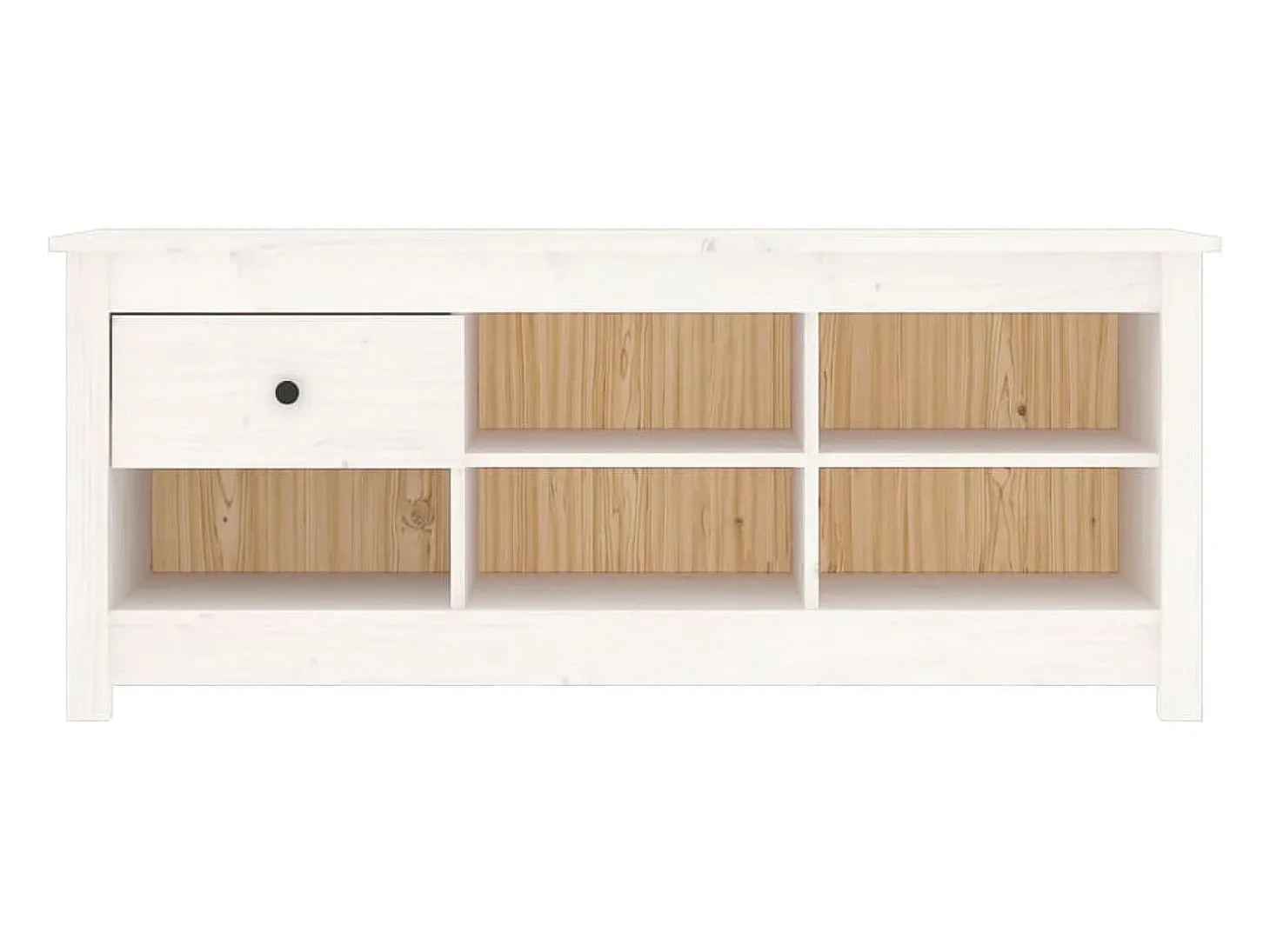 Zapatero blanco 110x38x45,5 cm Madera maciza de pino