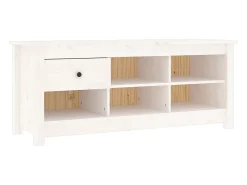 Zapatero blanco 110x38x45,5 cm Madera maciza de pino