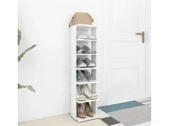 Zapatero blanco 27,5x27x102 cm Madera contrachapada
