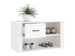 Zapatero blanco 80x35x45 cm Madera contrachapada