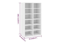 Zapatero blanco 54x34x100,5 cm Madera de ingeniería