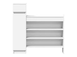 Zapatero blanco 100,5x28x100 cm madera contrachapada