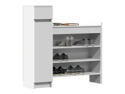 Zapatero blanco 100,5x28x100 cm madera contrachapada