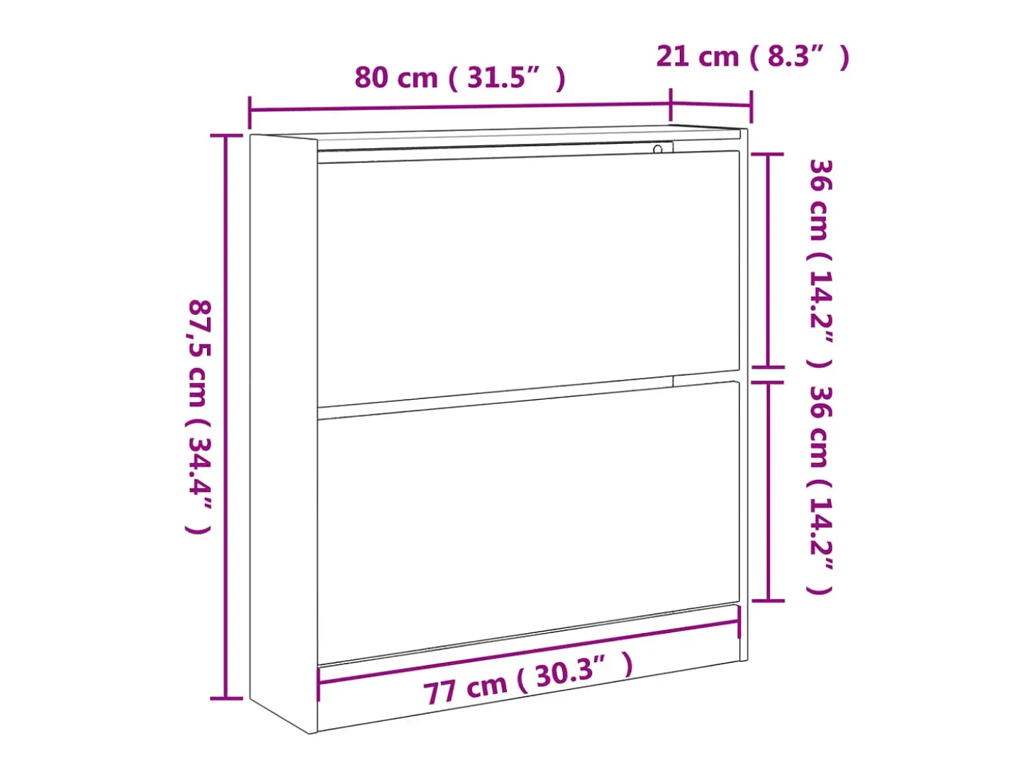 Zapatero blanco 80x21x87,5 cm madera contrachapada