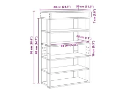 Zapatero blanco 60x30x98 cm madera contrachapada