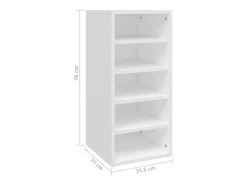 Zapatero blanco 31,5x35x70 cm Madera contrachapada