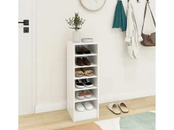 Zapatero blanco 31,5x35x90 cm Madera contrachapada