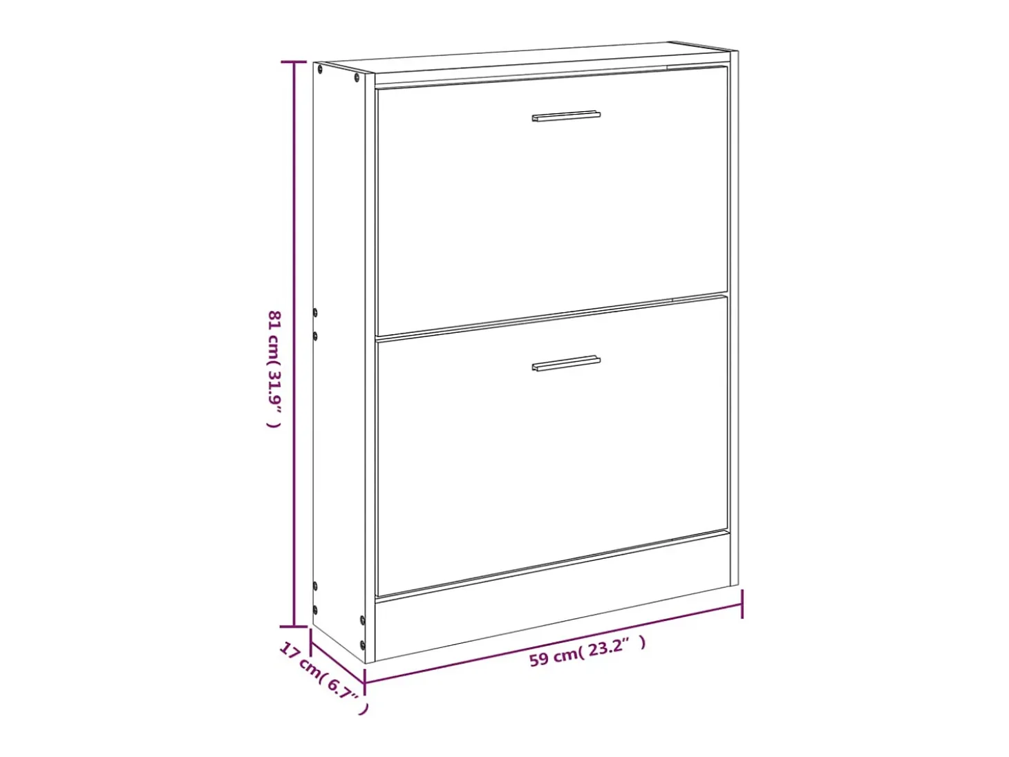 Zapatero blanco 59x17x81 cm Madera contrachapada