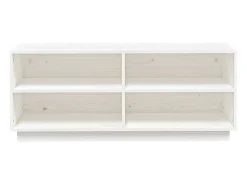 Zapatero blanco 110x34x45 cm Madera maciza de pino