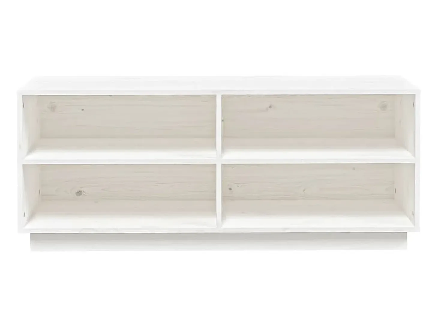 Zapatero blanco 110x34x45 cm Madera maciza de pino
