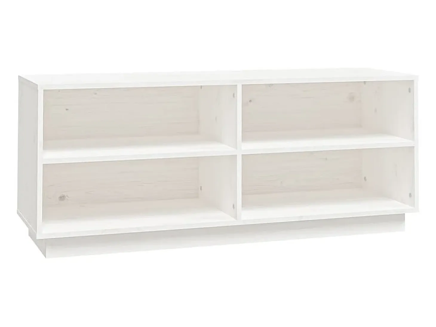 Zapatero blanco 110x34x45 cm Madera maciza de pino