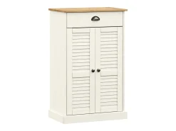 Zapatero blanco 60x35x96 cm madera maciza de pino