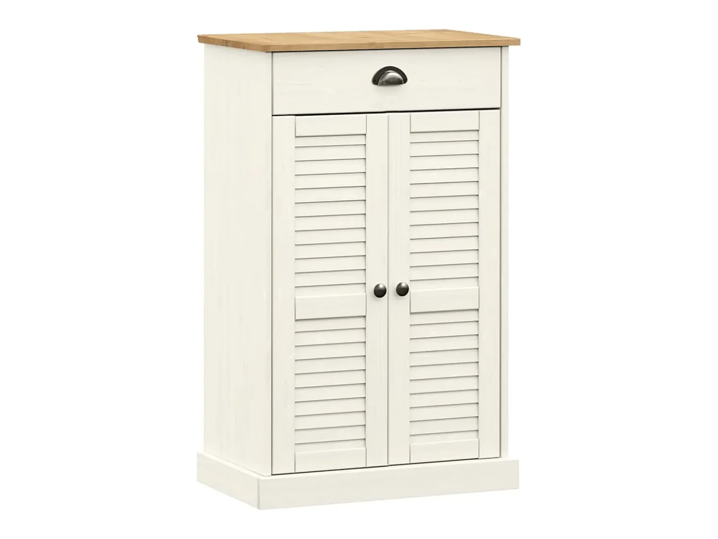 Zapatero blanco 60x35x96 cm madera maciza de pino
