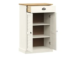 Zapatero blanco 60x35x96 cm madera maciza de pino