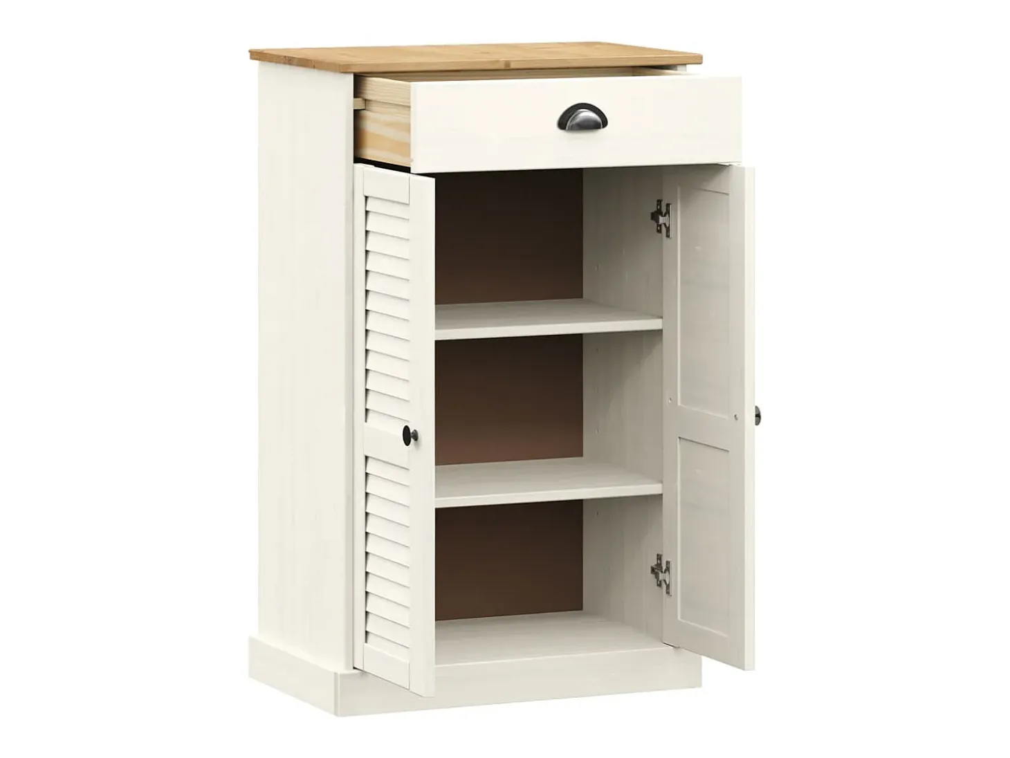 Zapatero blanco 60x35x96 cm madera maciza de pino