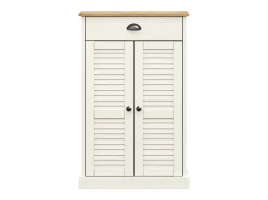 Zapatero blanco 60x35x96 cm madera maciza de pino
