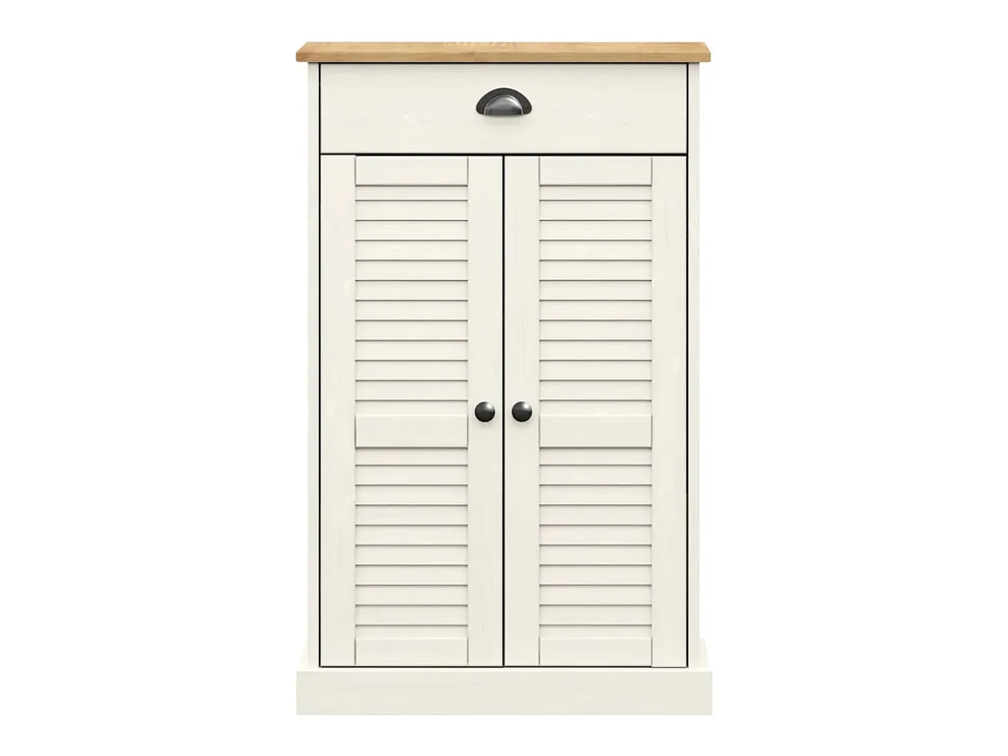 Zapatero blanco 60x35x96 cm madera maciza de pino