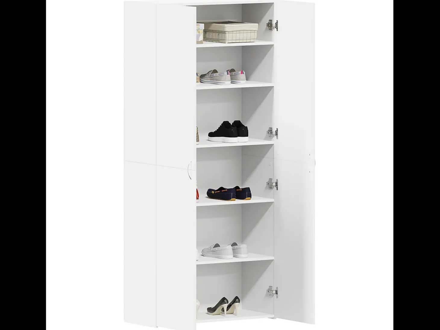 Zapatero blanco 80x35,5x180 cm Madera contrachapada
