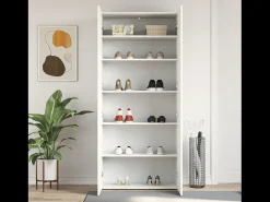 Zapatero blanco 80x35,5x180 cm Madera contrachapada