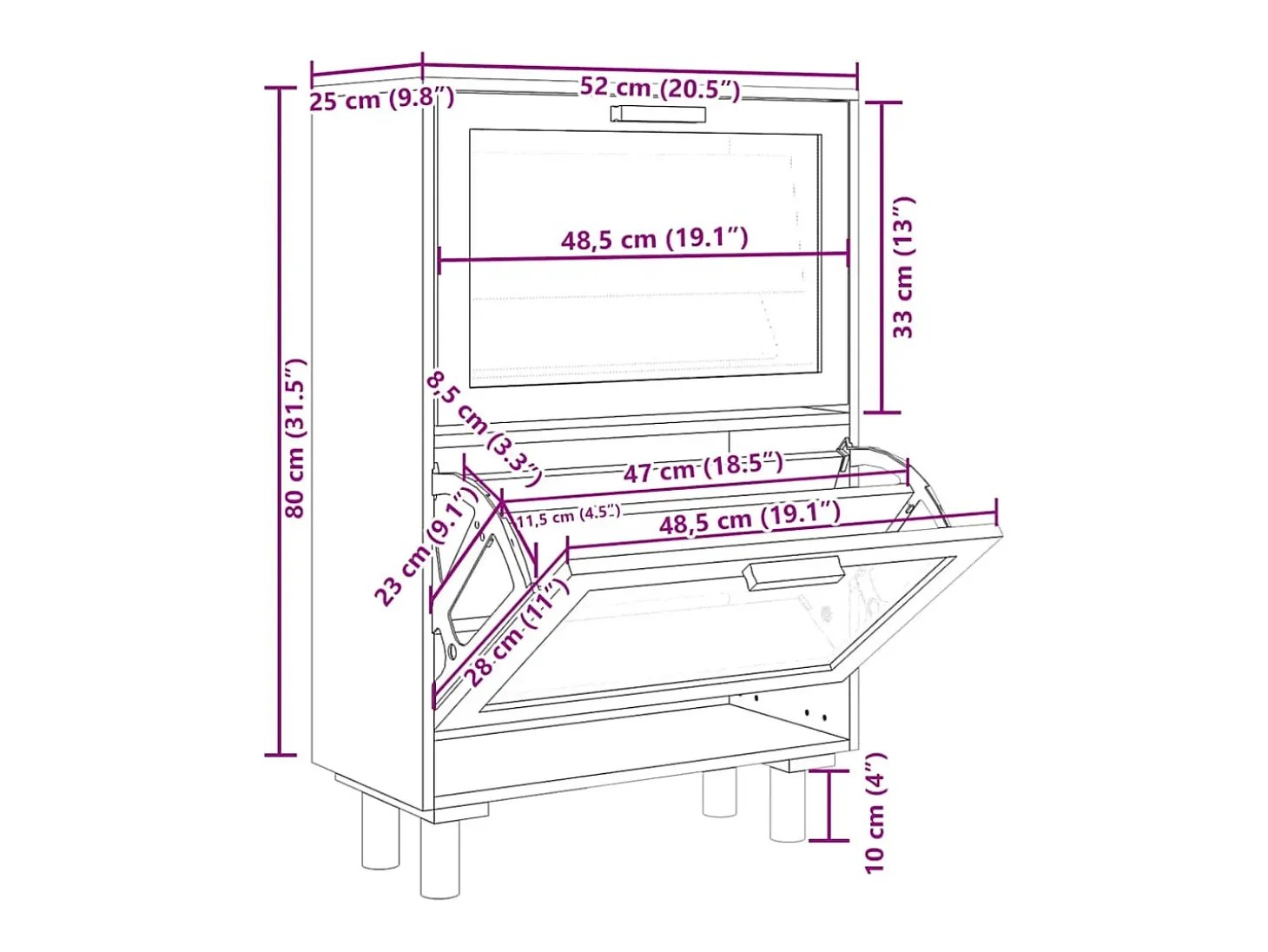 Zapatero blanco 52x25x80 cm Madera de ingeniería/Ratán