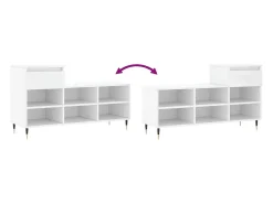 Zapatero blanco 102x36x60 cm Madera contrachapada