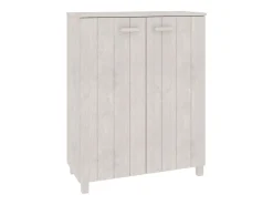Zapatero Blanco 85x40x108 cm Madera de Pino
