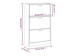 Zapatero blanco 63x24x103 cm Madera contrachapada
