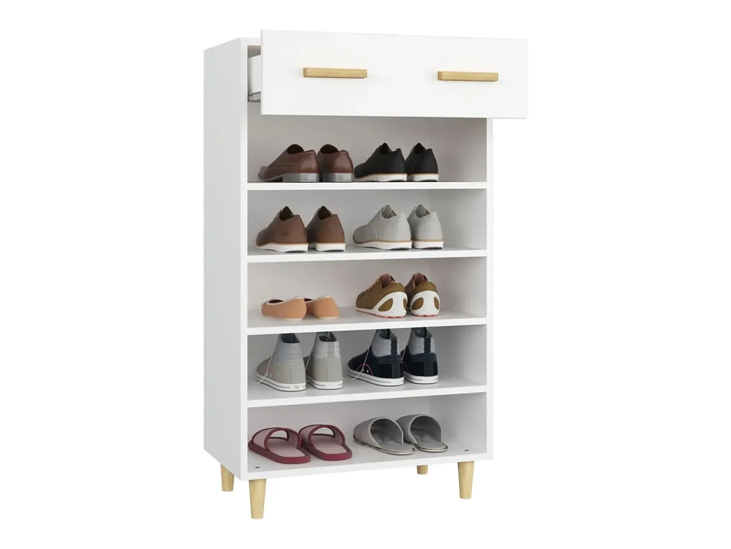 Zapatero blanco 60x35x105 cm Madera contrachapada