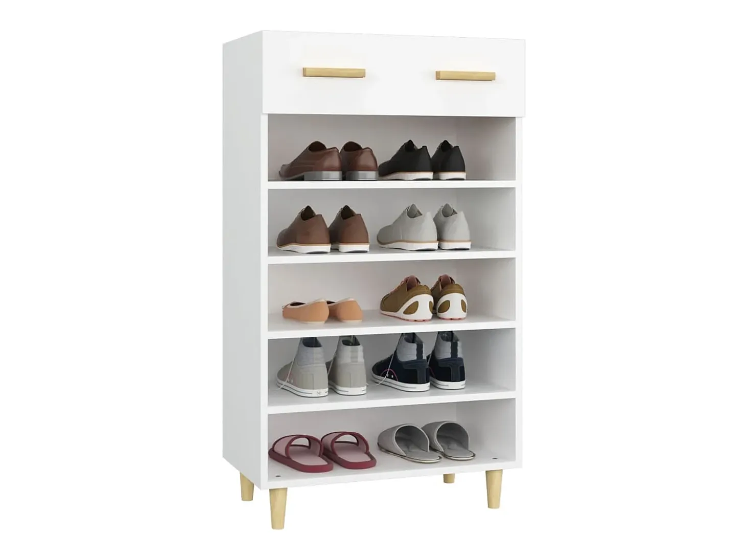 Zapatero blanco 60x35x105 cm Madera contrachapada