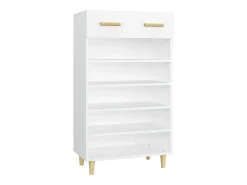 Zapatero blanco 60x35x105 cm Madera contrachapada