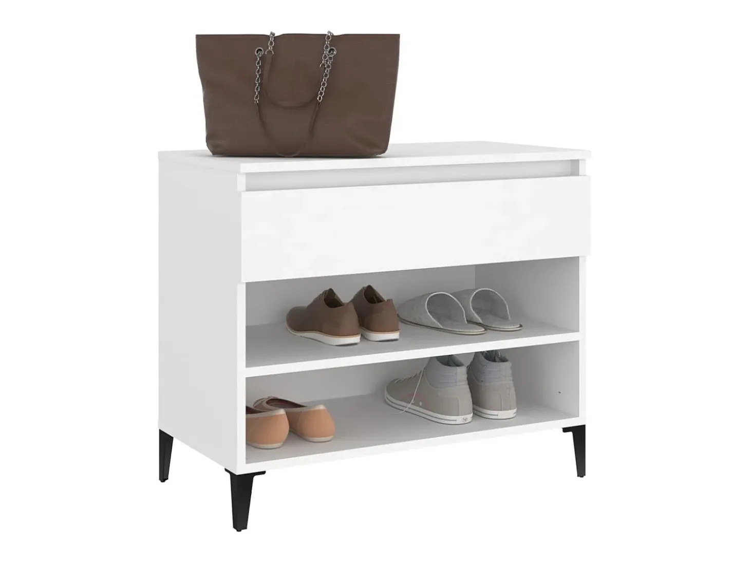 Zapatero blanco 70x36x60 cm Madera contrachapada