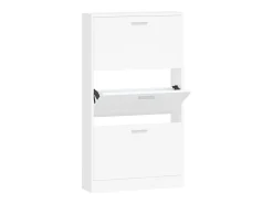 Zapatero blanco 59x17x108 cm Madera contrachapada