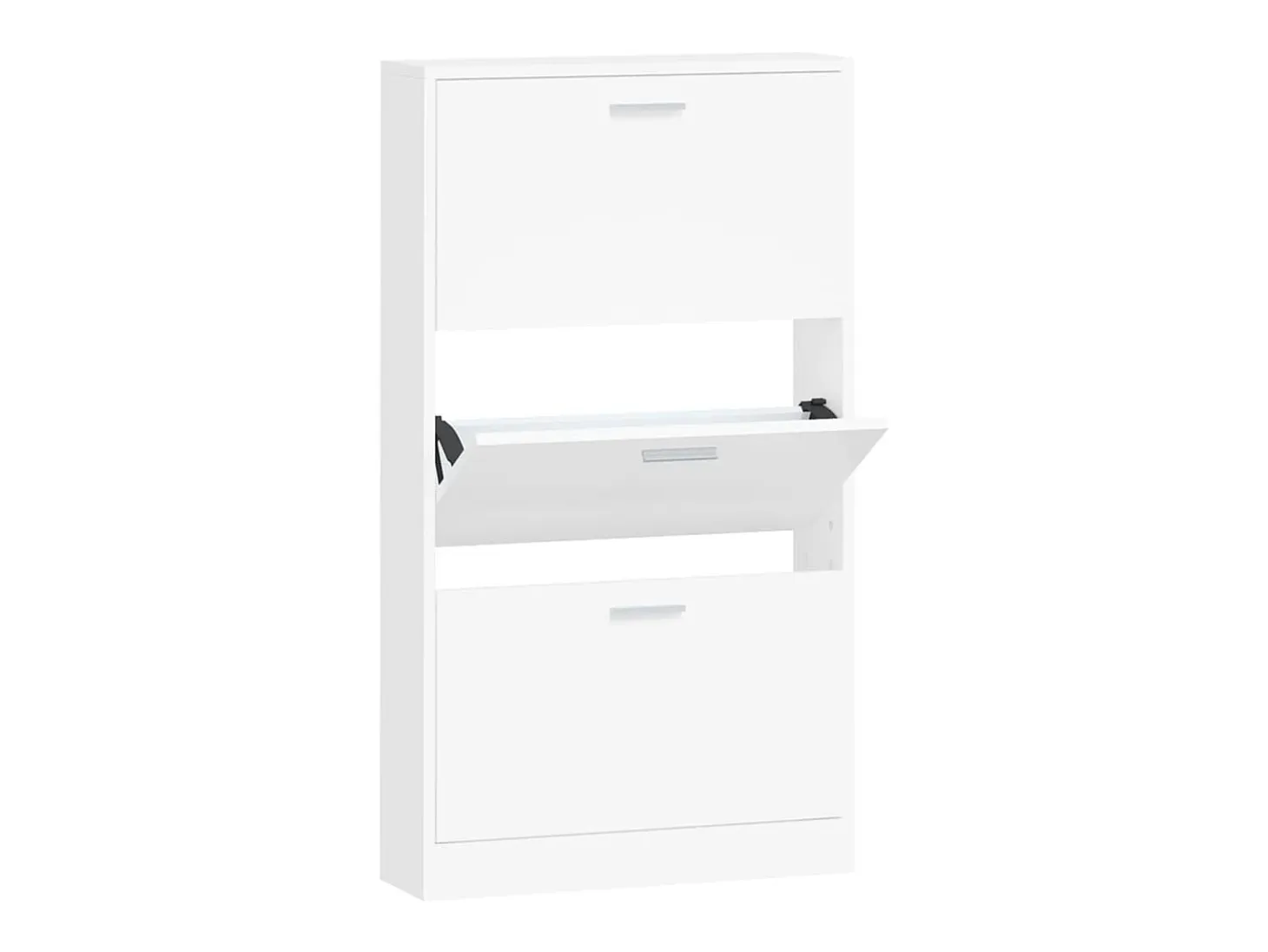Zapatero blanco 59x17x108 cm Madera contrachapada