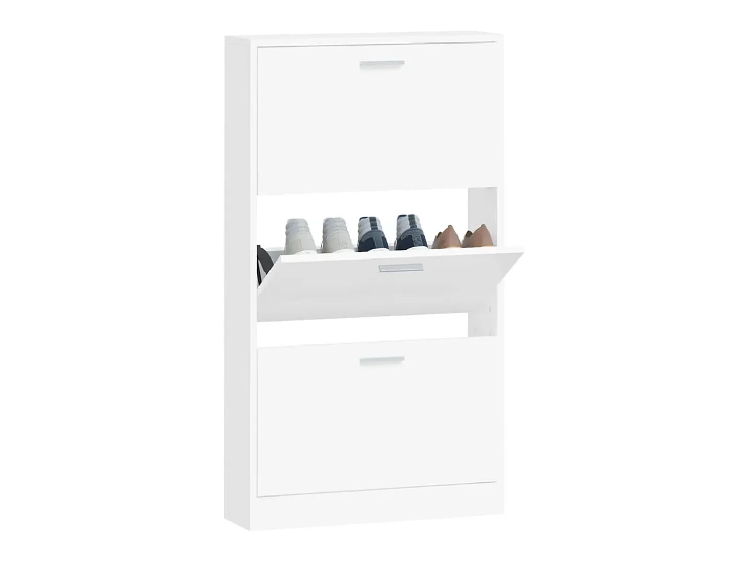 Zapatero blanco 59x17x108 cm Madera contrachapada