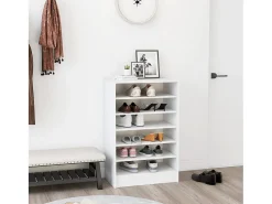 Zapatero blanco 60x35x92 cm Madera contrachapada