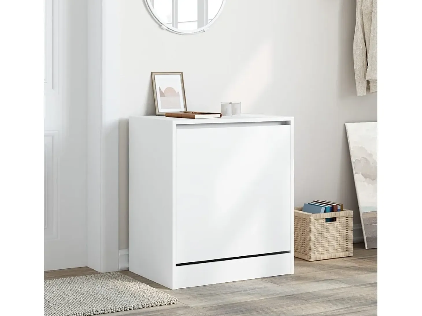 Zapatero blanco 60x42x69 cm madera contrachapada
