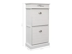 Zapatero blanco 50x28x98 cm madera de paulownia