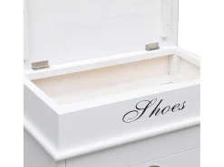 Zapatero blanco 50x28x98 cm madera de paulownia