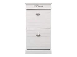 Zapatero blanco 50x28x98 cm madera de paulownia