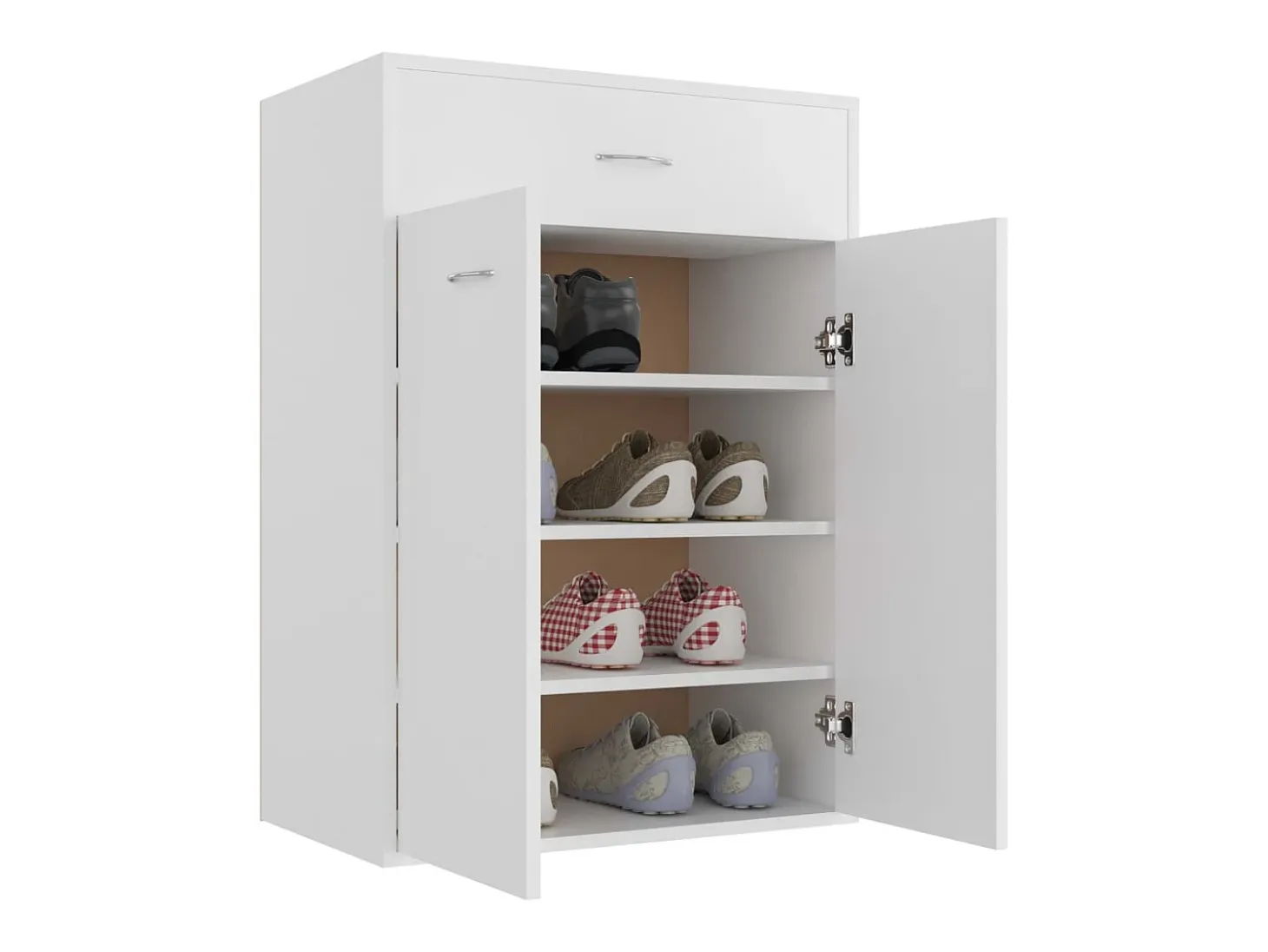 Zapatero blanco 60x35x84 cm Madera contrachapada