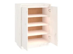 Zapatero blanco 60x35x80 cm Madera maciza de pino