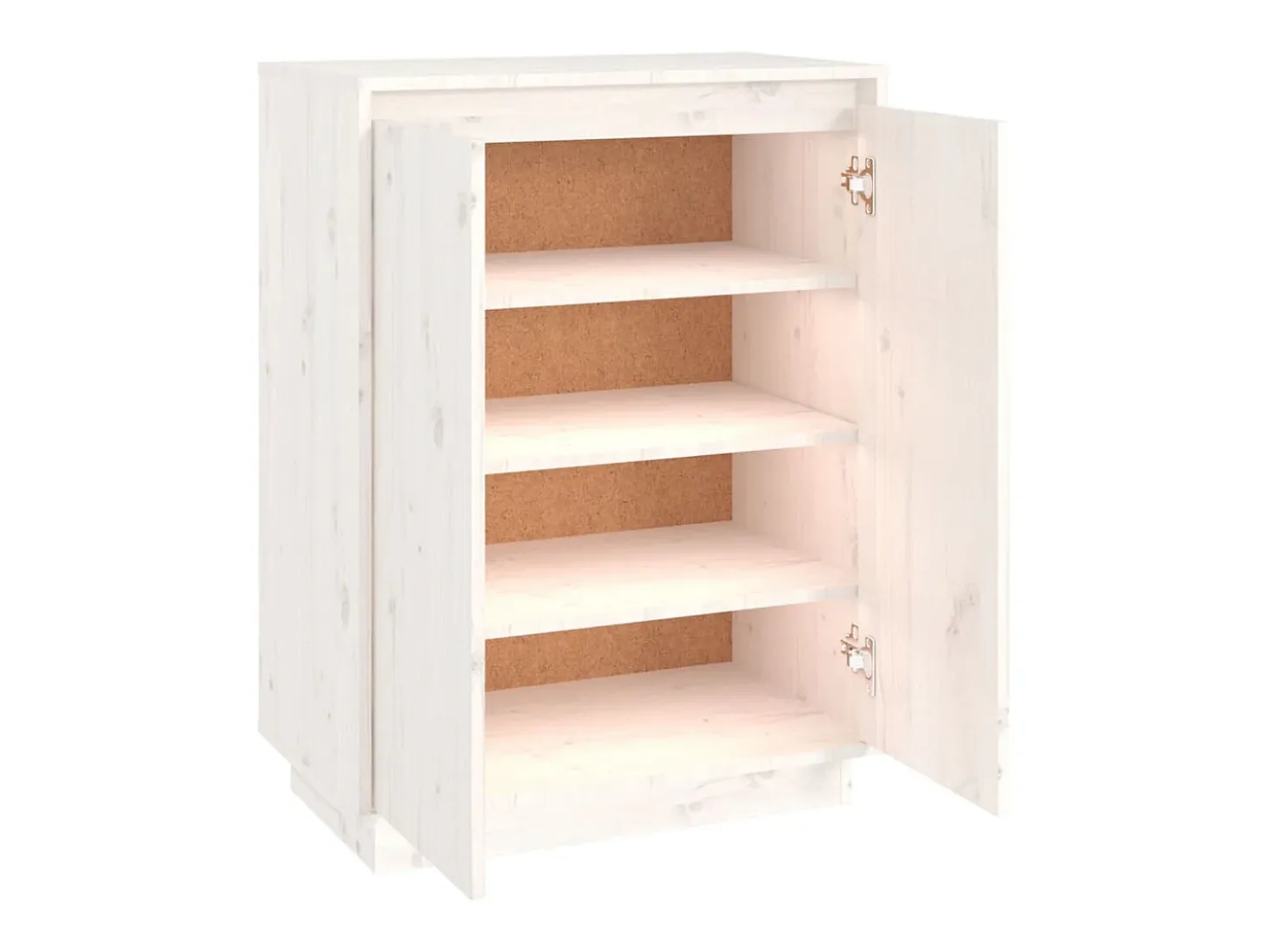 Zapatero blanco 60x35x80 cm Madera maciza de pino