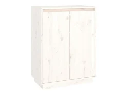 Zapatero blanco 60x35x80 cm Madera maciza de pino