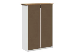 Zapatero blanco y marrón 80x35x118 cm