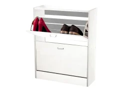 Zapatero Boreal 2 puertas abatibles 6 pares blanco 80x63x24 cm